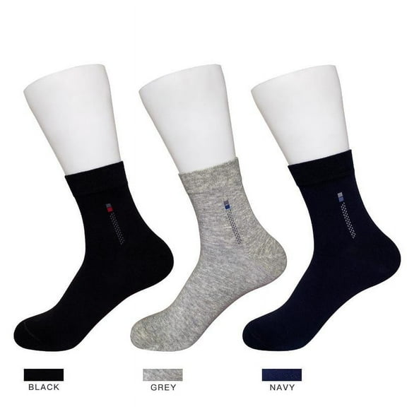 Men's Sizes 10-13(Shoe Size 6-12), 12-14(Shoe Size 13-15), Comfort Dress Socks. *Assorted 3 Colors. 9 Pairs Pack*
