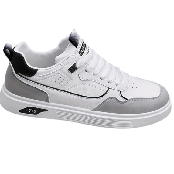 Men's Skateboard Shoes Casual Lace-Up Sneakers - Solid Color Low-Top PU Sneakers with Fabric Lining, PVC Sole, Cloth Insole, Suitable for Daily Wear