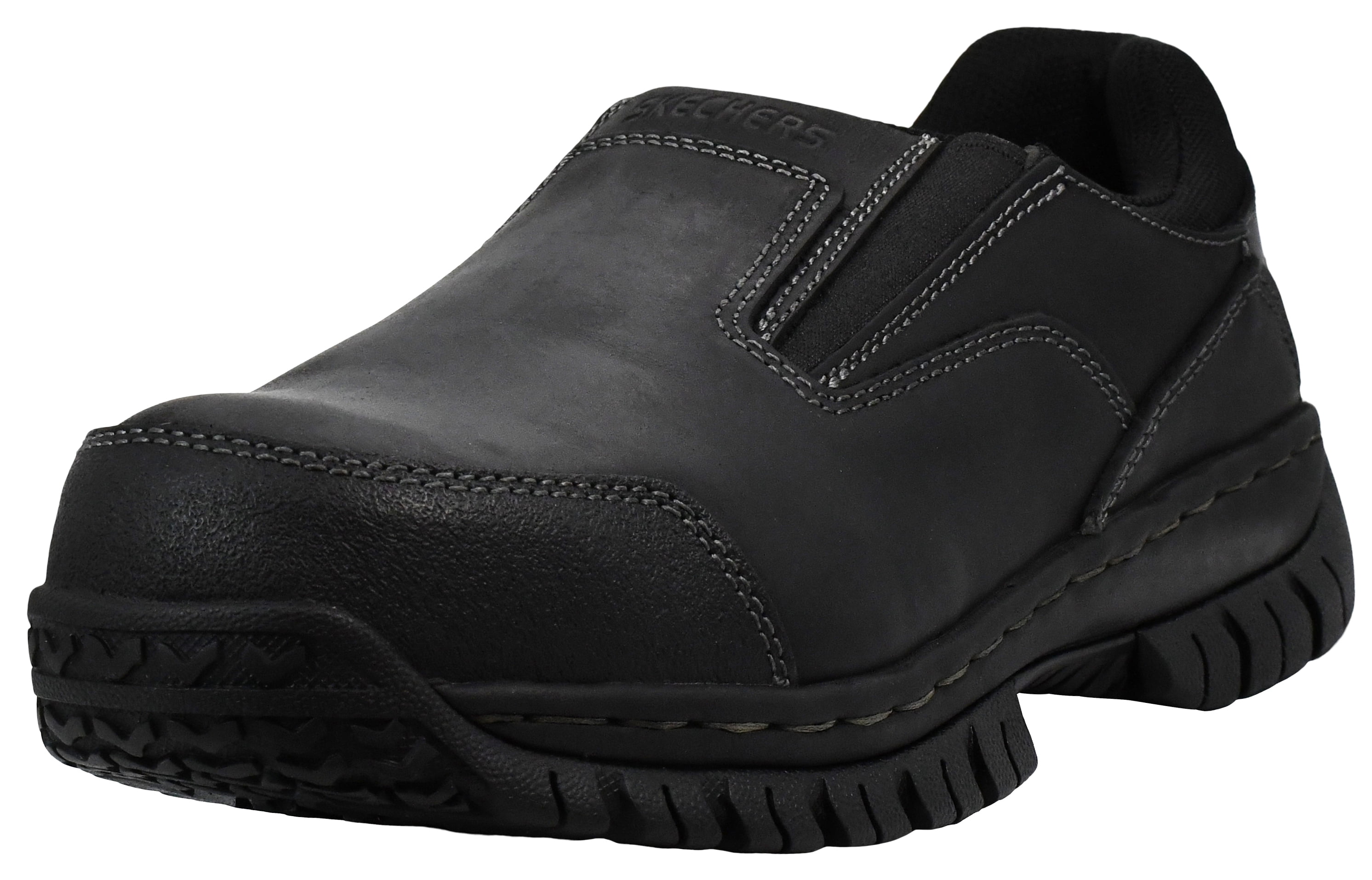 Sketchers Men’s Hartan Work Steel Toe Slip On Black Shoe Size 8 (Q) Skechers Mens Work Hartan Steel Toe Slip On Shoes  main image 4