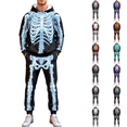 thumbnail image 1 of Men's Skeleton Hoodie and Sweatpants Set - Halloween Matching Loungewear with Bone Print, Comfortable Fall Outfit for Adults, 1 of 7