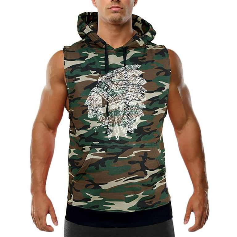 Sleeveless cheap camo hoodie