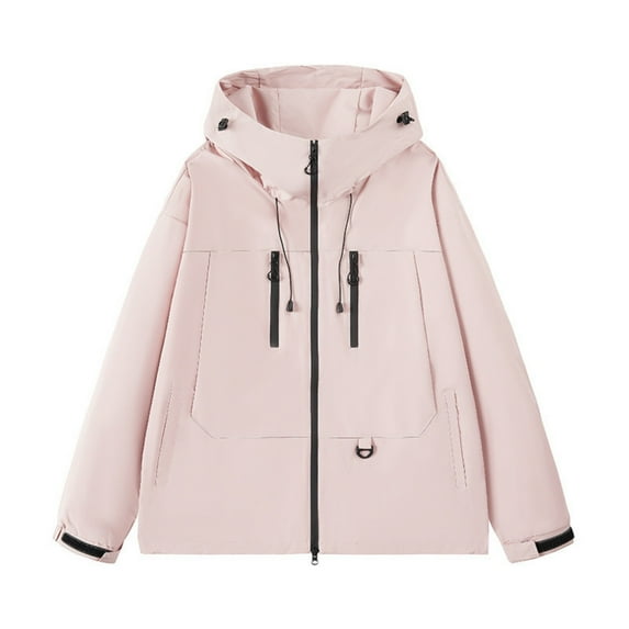 Men's Ski Jacket Snowboard Snow Coat Waterproof Windproof Insulated Winter Mountain Outdoor Sports Hooded Warm,No liner,Pink M