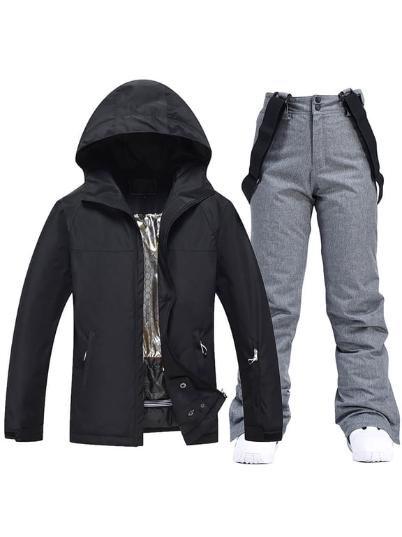 Men's Ski Jacket and Pants Set Insulated Waterproof Snowsuits Winter Warm Outdoor Skiing Snowboard Jackets for Men