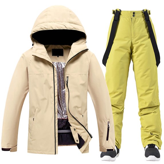 Men's Ski Jacket and Pants Set Insulated Waterproof Snowsuits Winter Warm Outdoor Skiing Snowboard Jackets for Men