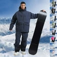 thumbnail image 1 of Men's Ski Jacket with Hood Winter Waterproof Breathable Windproof Solid Color Warm Snowboarding Snow Coat for Outdoor Hiking Sports, 1 of 10