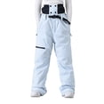 thumbnail image 1 of Men's Ski Pants Long Solid Color Windproof Pants Thermal Pants with Zipper Pockets Light Blue S, 1 of 4