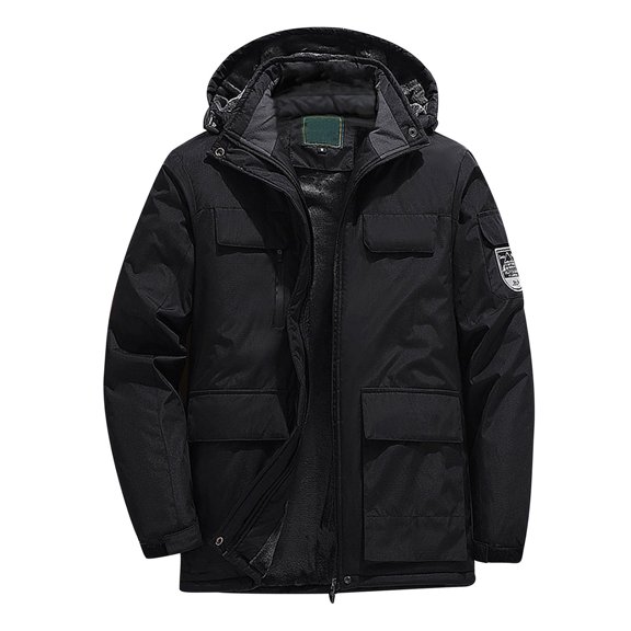 Men's Ski Snow Jacket Warm Winter Waterproof Coat Color Block Snowboard Rain Jacket Hooded Windproof Windbreaker Black 6XL