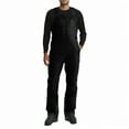 thumbnail image 1 of Men's Ski Thermal Bib Snow Pants Sleeveless Windproof Waterproof Adjustable Strap Zip Front Utility Overalls with Pocket Black 2XL, 1 of 9