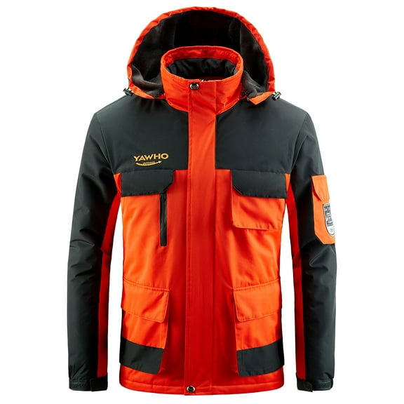 Men's Ski Winter Coat Mountain Windproof Waterproof Rain Snowboarding Jackets Fleece Warm Snow Hooded Coat