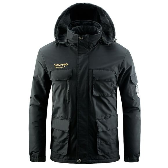 Men's Ski Winter Jacket Mountain Windproof Waterproof Rain Snowboarding Jackets Fleece Warm Snow Hooded Coat