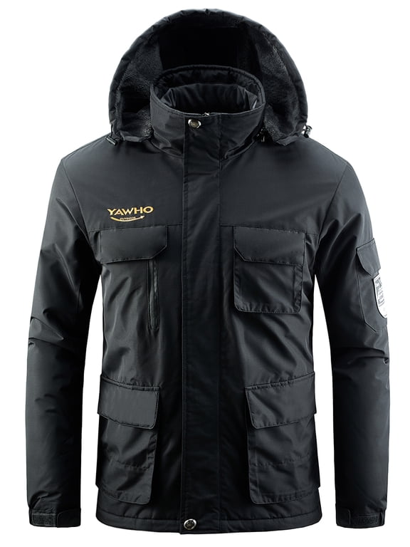 Men's Ski Winter Jacket Mountain Windproof Waterproof Rain Snowboarding Jackets Fleece Warm Snow Hooded Coat