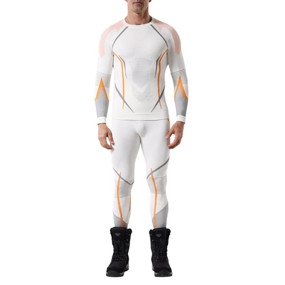 Men's Skiing Base Layer Thermal Underwear, Long Sleeve Quick-Drying Breathable Baselayer for Cold Weather Sports, Outdoor Activities, Fitness, Running