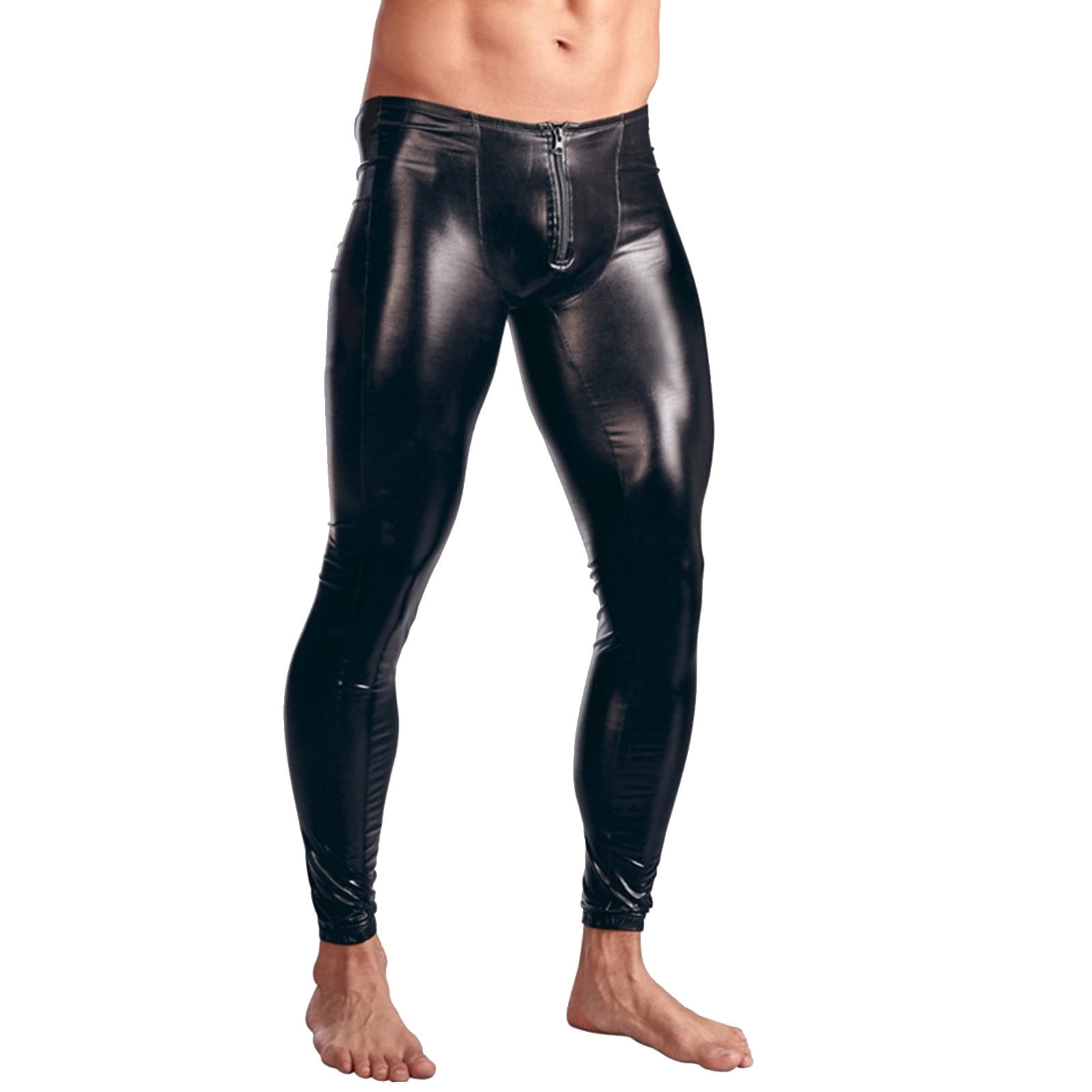 Men's Skin Straight Leg Tapered Pu Leather Pants Lingerie Pant Leather  Tight Leather Pants Performance Pants
