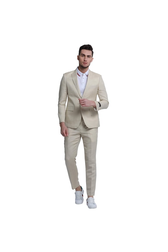 Men's Skinny Fit 2pc Linen Suit