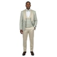 thumbnail image 1 of Men's Skinny Fit 3pc Floral Jacquard Tuxedo Suit Set, Satin Shawl Collar, 1 of 4