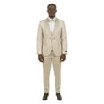 thumbnail image 1 of Men's Skinny Fit 3pc Floral Jacquard Tuxedo Suit Set, Satin Shawl Collar, 1 of 4