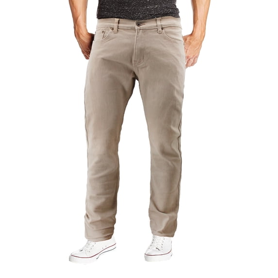 Men's Skinny Fit Cotton Blend Denim Stretch Casual Work Jean Pants (Khaki, 34W x 30L)