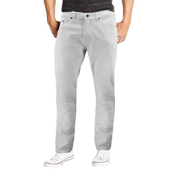 Men's Skinny Fit Cotton Blend Denim Stretch Casual Work Jean Pants (White, 32W x 32L)