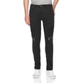 thumbnail image 1 of Men's Skinny Fit Distressed Quilted Stretch Fashion Moto Zipper Jeans (TKM Black, 32x30), 1 of 3