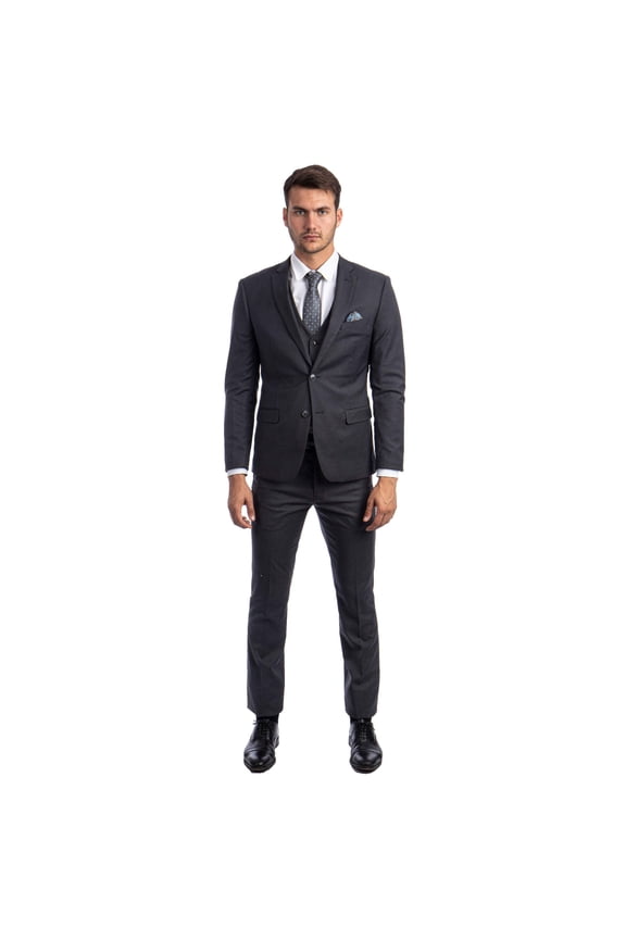 Men's Skinny-Fit Solid 3pc Suit