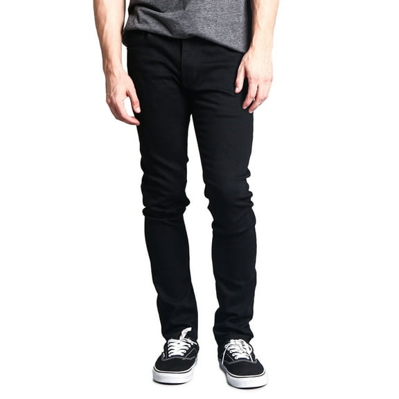 Men's Skinny Fit Stretch Raw Denim Jeans, Up To 42W