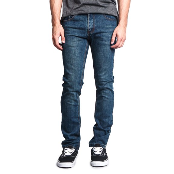 Men's Skinny Fit Stretch Raw Denim Jeans, Up To 42W