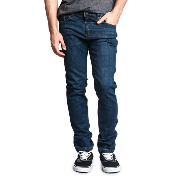 Men's Skinny Fit Stretch Raw Denim Jeans, Up To 42W