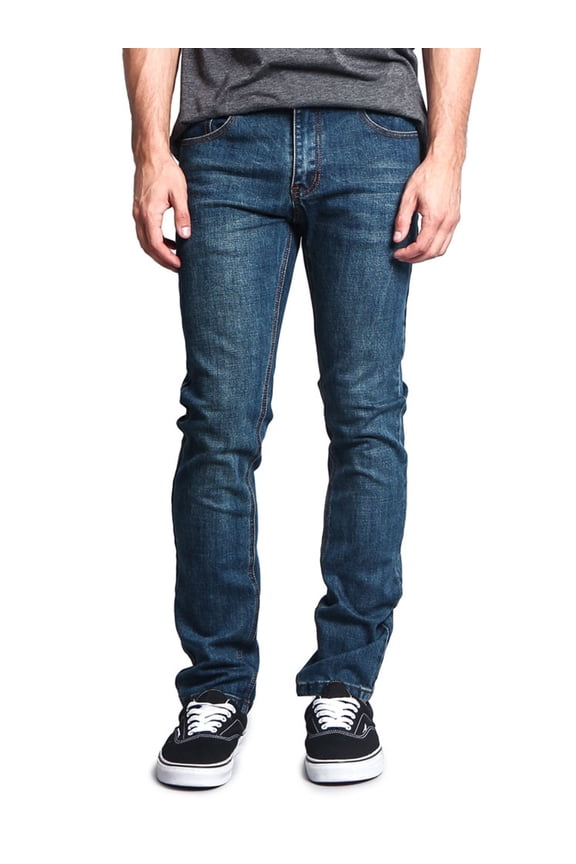 Men's Skinny Fit Stretch Raw Denim Jeans, Up To 42W