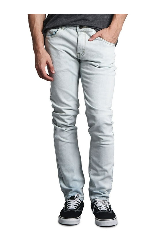 Men's Skinny Fit Stretch Raw Denim Jeans, Up To 42W