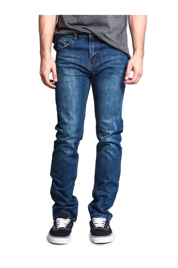 Men's Skinny Fit Stretch Raw Denim Jeans, Up To 42W