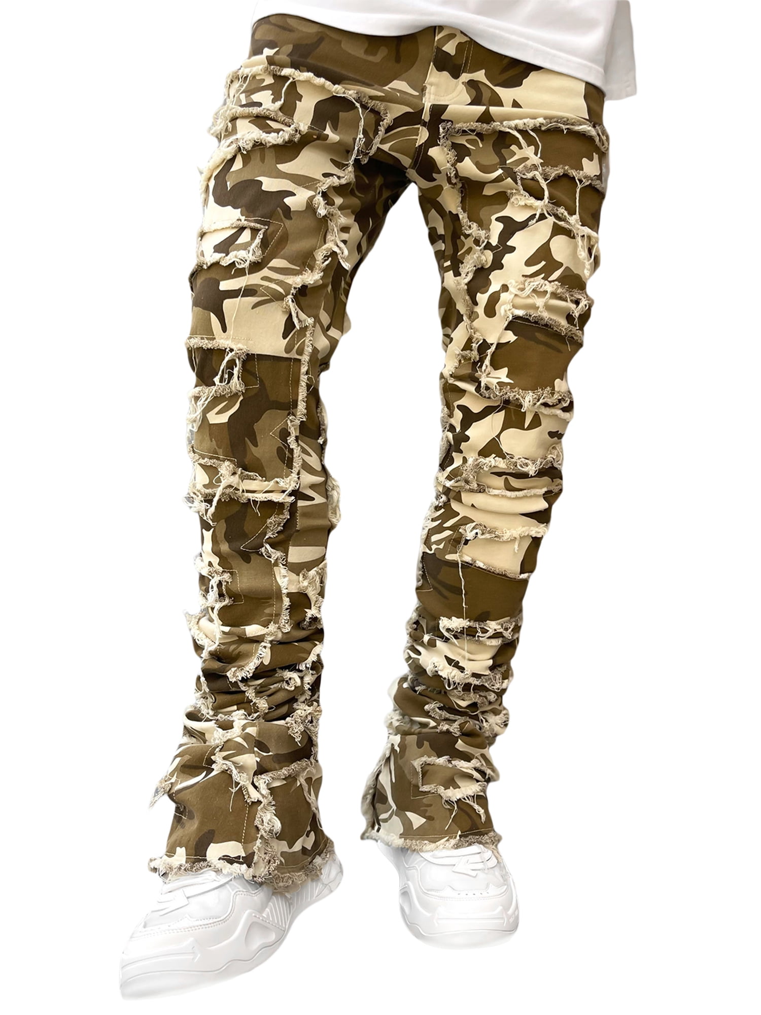 Men's Skinny Jeans Stretch Ripped Slim Fit Camouflage Denim Men's Skinny Jeans Stretch Ripped Slim Fit Camouflage Denim