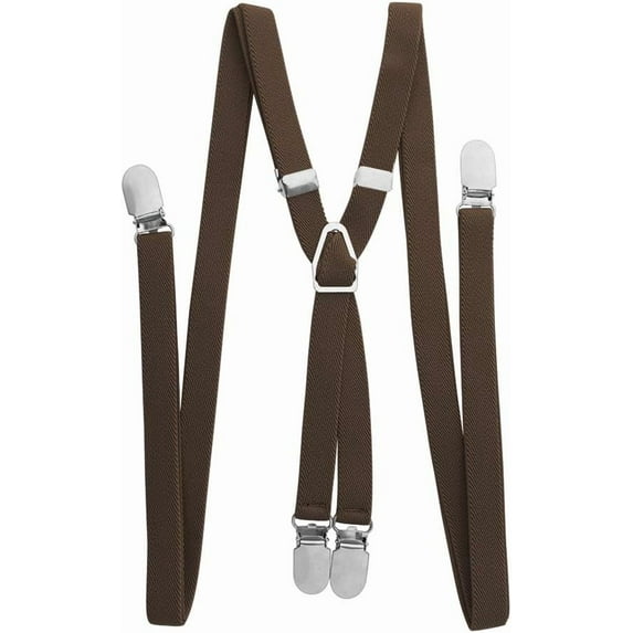 Men's Skinny Suspenders 1/2" inch (1.5CM) X-Back Clip Suspenders