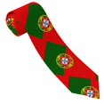 thumbnail image 1 of Men's Skinny Tie Portugal Flag Printed Neck Tie for Wedding Dating Party, 1 of 7