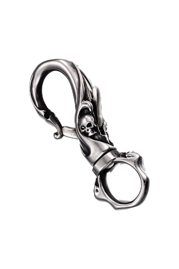 Men’s Skull Keychain Stainless Steel Keyring Gothic Jewelry Accessory for Car Keys Stylish Gift for Birthday Holiday
