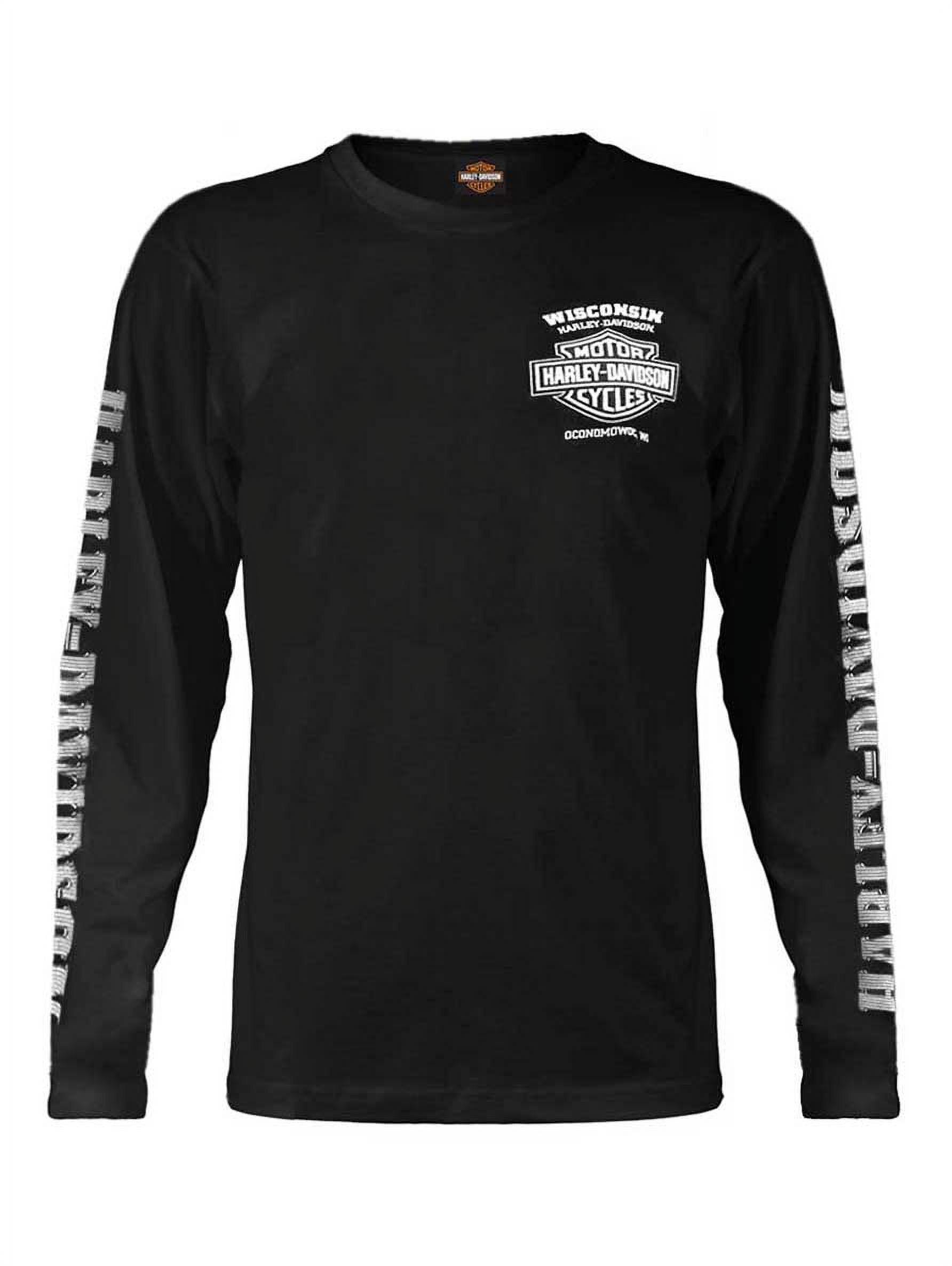 Men's Skull Lightning Crest Graphic Long Sleeve Shirt, Black, Harley ...