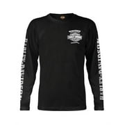 Mens Skull Lightning Crest Graphic Long Sleeve Shirt, Black, Harley Davidson