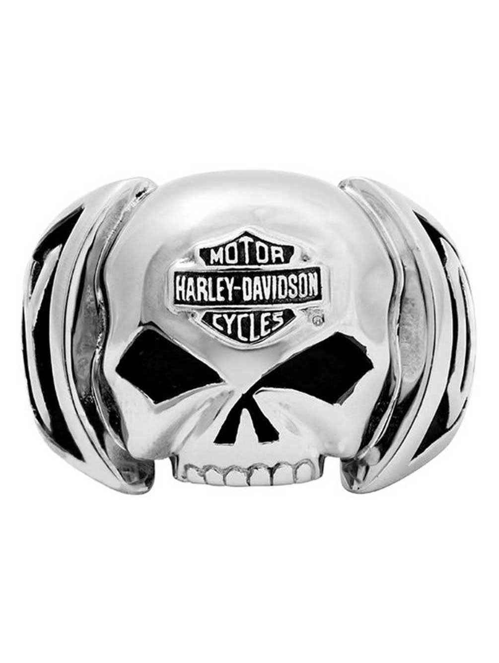 Harley-Davidson スカルリング Men's Skull Ring Stainless Steel HSR0004, Harley Davidson