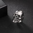 thumbnail image 1 of Men's Skull Ring Trendy Geometric Alloy Ring Fashionable Design Unique Statement Ring for Him Silver Gold Black Gift for Men Cool Jewelry, 1 of 5