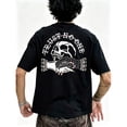 thumbnail image 1 of Men's Skull Trust No One Graphic T-Shirt Cotton Black Short Sleeve Crewneck Oversized, 1 of 9