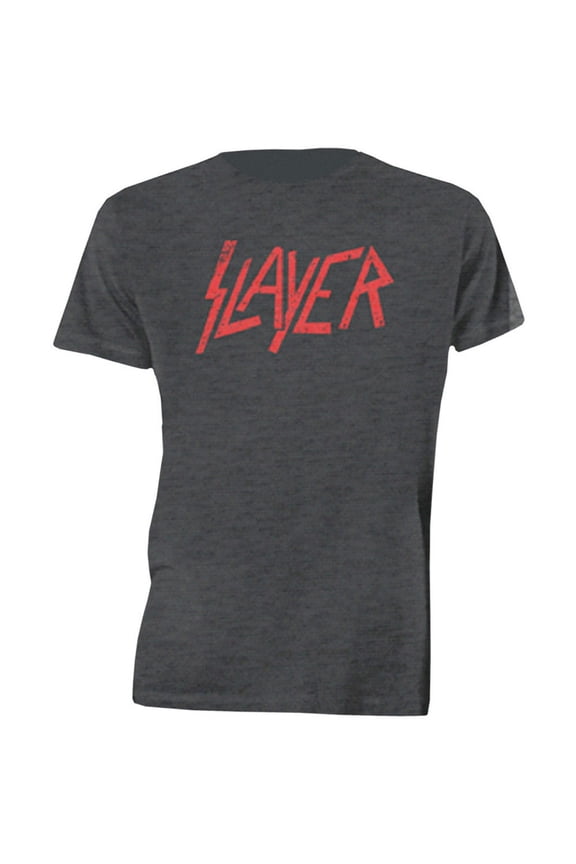 Men's Slayer Distressed Logo T-shirt XX-Large Grey