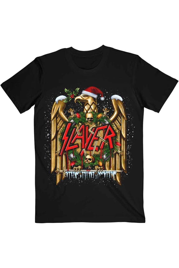 Men's Slayer Holiday Eagle T-shirt Medium Black
