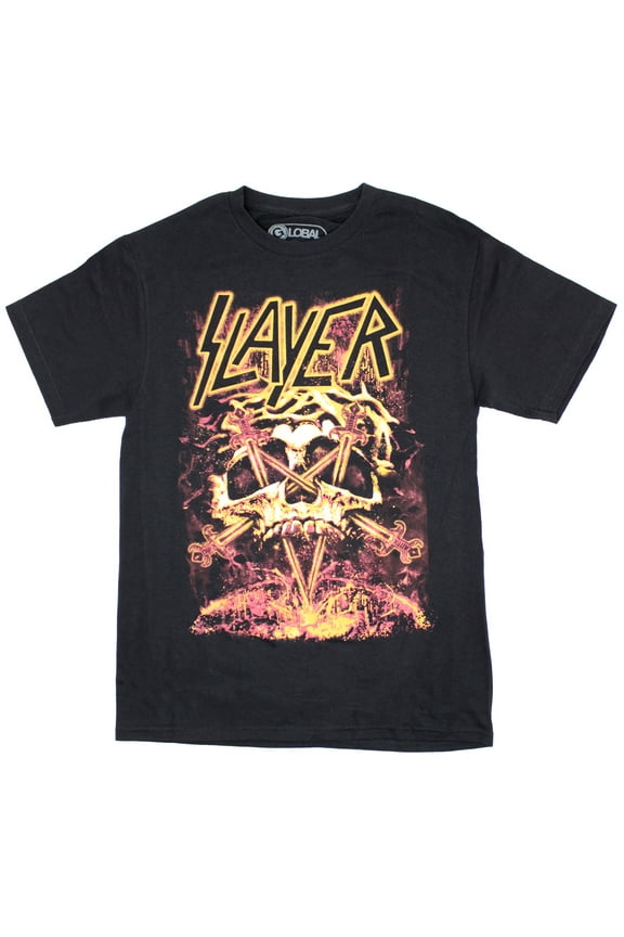 Men's Slayer Magma Skull T-shirt Medium Black