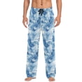 thumbnail image 1 of Men's Sleep Pants Lightweight Pjs Sleepwear Comfortable Lounge Pants Bottom Pants with Pocket Fluid Indigo Waves, 1 of 7