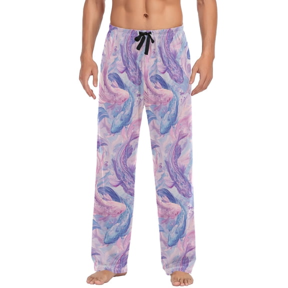 Men's Sleep Pants Lightweight Pjs Sleepwear Comfortable Lounge Pants Bottom Pants with Pocket Pale Pink Marine Creatures