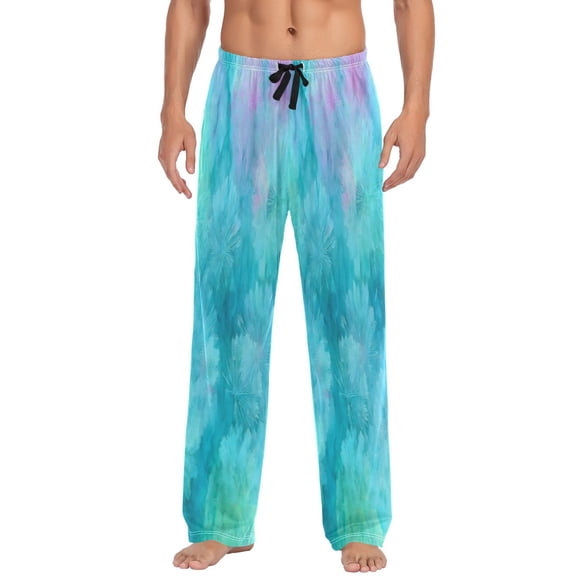 Men's Sleep Pants Lightweight Pjs Sleepwear Comfortable Lounge Pants Bottom Pants with Pocket Pastel Blue Dandelions