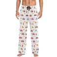 thumbnail image 1 of Men's Sleep Pants Lightweight Pjs Sleepwear Comfortable Lounge Pants Bottom Pants with Pocket Red Fiery Awesome Patterns, 1 of 7
