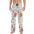 thumbnail image 1 of Men's Sleep Pants Lightweight Pjs Sleepwear Comfortable Lounge Pants Bottom Pants with Pocket Watercolor Colorful Floral, 1 of 7