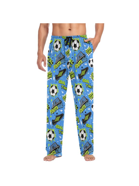 Men's Sleep Pants with Football Lightning Print X-Large