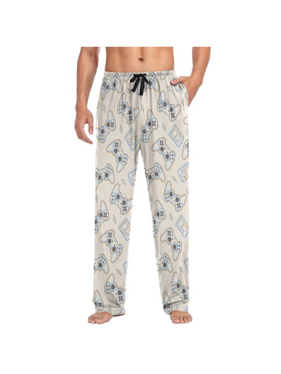 Men's Sleep Pants with Game Controller Lightning Print XX-Large