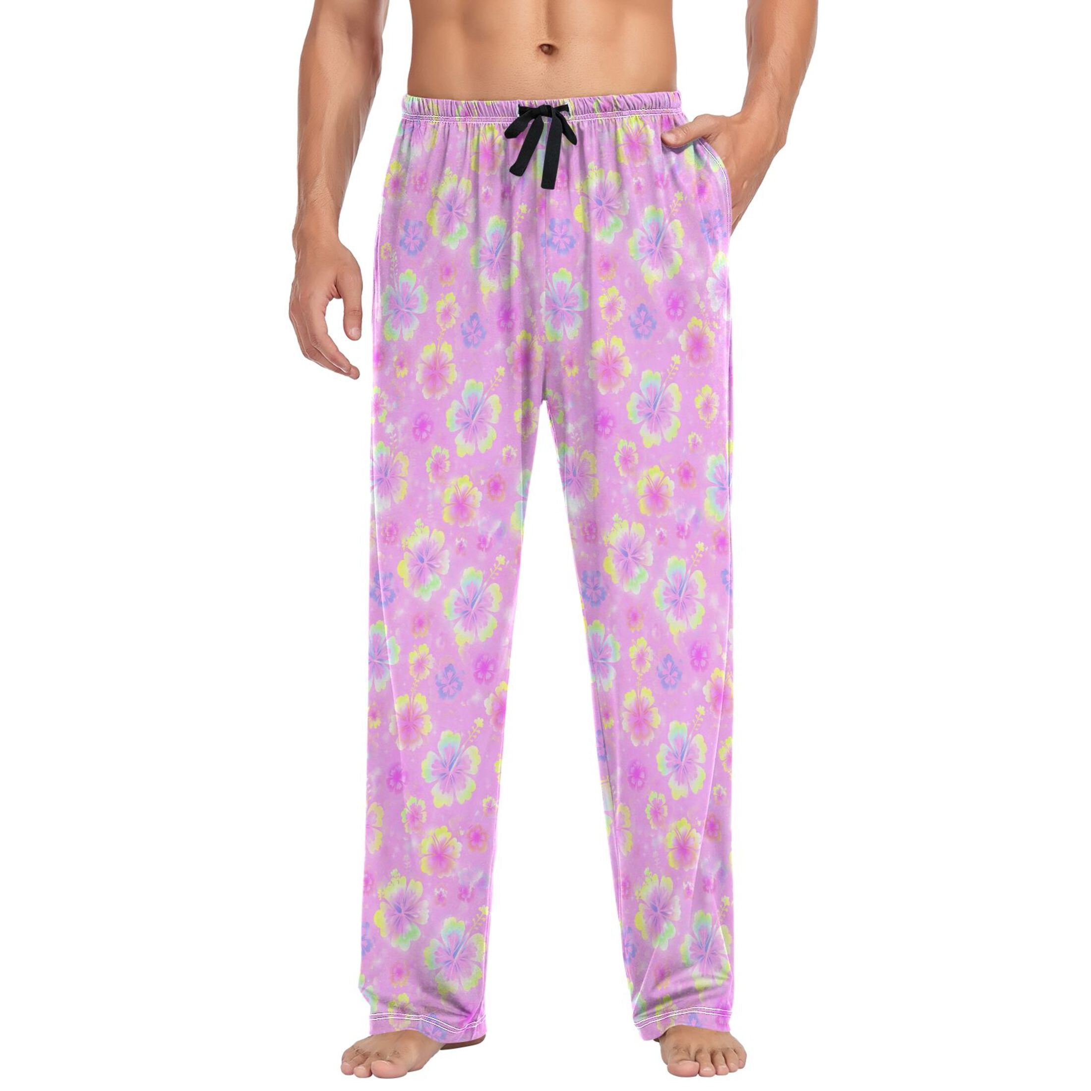 Men's Sleep Pants with Hibiscus Flower Hawaiian Print X-Large - Walmart.com